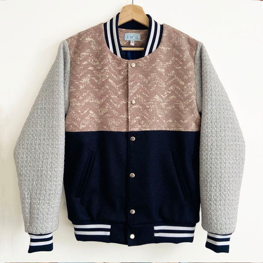 The Alexa Jacket Pink , Navy and Grey